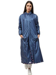 FabSeasons Waterproof Long / Full Raincoat for women with adjustable Hood and Reflector at back for Night visibility.