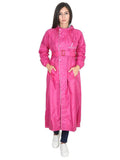 Fabseasons Pink Raincoat for women with Adjustable Hood & Reflector for Night visibility