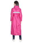 Fabseasons Pink Raincoat for women with Adjustable Hood & Reflector for Night visibility