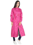 Fabseasons Pink Raincoat for women with Adjustable Hood & Reflector for Night visibility