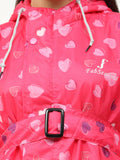 FabSeasons Waterproof Long / Full Raincoat for women with adjustable Hood and Reflector at back for Night visibility.