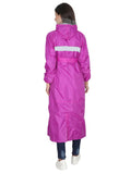 Fabseasons Purple Raincoat for Women with Adjustable Hood & Reflector for Night visibility