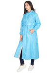 Fabseasons SkyBlue Raincoat for women with Adjustable Hood & Reflector for Night visibility