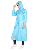Fabseasons SkyBlue Raincoat for women with Adjustable Hood & Reflector for Night visibility