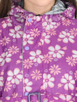 Fabseasons Purple Reversible Raincoat for Women Long- Adjustable Hood & Reflector at back freeshipping - FABSEASONS