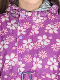 Fabseasons Purple Reversible Raincoat for Women Long- Adjustable Hood & Reflector at back freeshipping - FABSEASONS