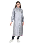 Fabseasons Purple Reversible Raincoat for Women Long- Adjustable Hood & Reflector at back freeshipping - FABSEASONS