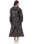 FabSeasons Waterproof Full Raincoat for women with top & skirt with adjustable Hood and Reflector at back for Night visibility.