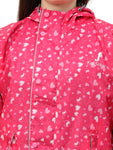 FabSeasons Waterproof Full Raincoat for women with top & skirt with adjustable Hood and Reflector at back for Night visibility.