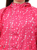 FabSeasons Waterproof Full Raincoat for women with top & skirt with adjustable Hood and Reflector at back for Night visibility.