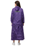 FabSeasons Waterproof Full Raincoat for women with top & skirt with adjustable Hood and Reflector at back for Night visibility.