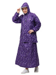 FabSeasons Waterproof Full Raincoat for women with top & skirt with adjustable Hood and Reflector at back for Night visibility.