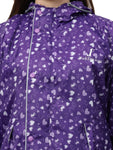 FabSeasons Waterproof Full Raincoat for women with top & skirt with adjustable Hood and Reflector at back for Night visibility.