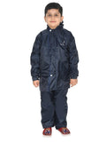 Fabseasons Solid Blue Waterproof Raincoat for kids Set of Pant & Top with Hood freeshipping - FABSEASONS