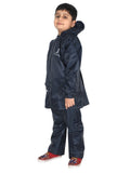 Fabseasons Solid Blue Waterproof Raincoat for kids Set of Pant & Top with Hood