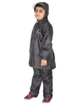 Fabseasons Solid Grey Waterproof Raincoat for kids Set of Pant & Top with Hood