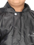 Fabseasons Solid Grey Waterproof Raincoat for kids Set of Pant & Top with Hood