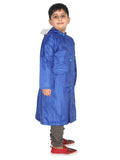 Fabseasons Unisex Blue Waterproof Long - Full  raincoat for Kids with hood