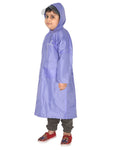 Fabseasons Unisex LightPurple Waterproof Long - Full  raincoat for Kids with hood