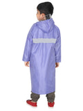 Fabseasons Unisex LightPurple Waterproof Long - Full  raincoat for Kids with hood