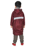 Fabseasons Unisex Maroon Waterproof Long - Full  raincoat for Kids with hood freeshipping - FABSEASONS
