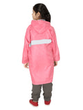 Fabseasons Unisex Peach Waterproof Long - Full  raincoat for Kids with hood freeshipping - FABSEASONS