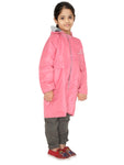 Fabseasons Unisex Peach Waterproof Long - Full  raincoat for Kids with hood