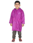 Fabseasons Unisex Purple Waterproof Long - Full  raincoat for Kids with hood