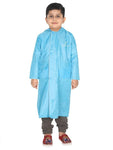 Fabseasons Unisex SkyBlue Waterproof Long - Full  raincoat for Kids with hood