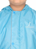 Fabseasons Unisex SkyBlue Waterproof Long - Full  raincoat for Kids with hood