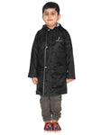 FABSEASONS UNISEX NAVY BLUE WATERPROOF LONG - FULL RAINCOAT FOR KIDS WITH HOOD