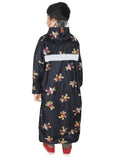 Fabseasons BlackTeddy Printed Waterproof Long - Full Raincoat for Kids with Hood