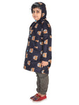 Fabseasons DarkTeddy Printed Waterproof Long - Full Raincoat for Kids with Hood
