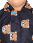 Fabseasons DarkTeddy Printed Waterproof Long - Full Raincoat for Kids with Hood