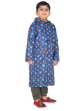 Fabseasons Owl Printed Waterproof Long - Full Raincoat for kids with Hood