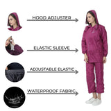FabSeasons Pink Raincoat Set for women with adjustable Hood and Reflector