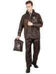 Fabseasons Apex Brown Reversible Unisex Raincoat with Hood and Reflector