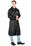Fabseasons Black Apex High Quality Long Unisex Raincoat -with Adjustable Hood & Reflector at Back freeshipping - FABSEASONS