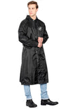 Fabseasons Black Apex High Quality Long Unisex Raincoat -with Adjustable Hood & Reflector at Back freeshipping - FABSEASONS