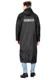 Fabseasons Black Apex High Quality Long Unisex Raincoat -with Adjustable Hood & Reflector at Back