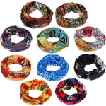Fabseasons Unisex Headwear Head Wrap UV Resistence Sports Bandana (Assorted Color and Design) Pack of 10
