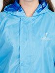 FabSeasons Blue Waterproof Raincoat for women -Adjustable Hood & Reflector at back for Night visibility freeshipping - FABSEASONS