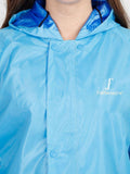 FabSeasons Blue Waterproof Raincoat for women -Adjustable Hood & Reflector at back for Night visibility freeshipping - FABSEASONS