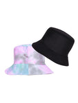 FabSeasons Multi Color Tie-Dye Reversible Bucket Hats: Grey-Pink-Blue