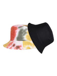 FabSeasons Multi Color Tie-Dye Reversible Bucket Hats: Orange-Green-Yellow