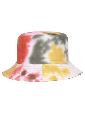 FabSeasons Multi Color Tie-Dye Reversible Bucket Hats: Orange-Green-Yellow