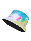 FabSeasons Multi Color Tie-Dye Reversible Bucket Hats- BluePink