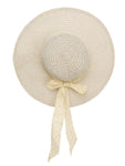 FabSeasons Beige Beach Hat with ribbon