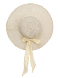 FabSeasons Beige Beach Hat with ribbon