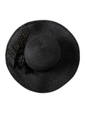 FabSeasons Black Beach Hat with ribbon